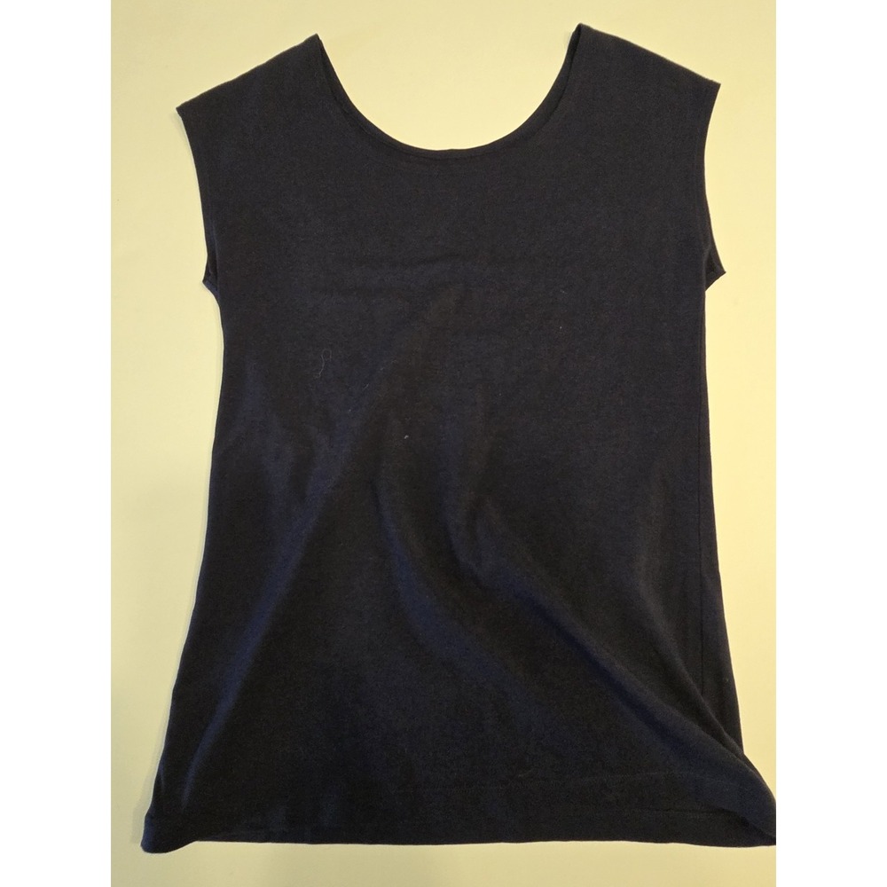 Investments Essentials Fitted Shirt Women Size S Blue Short Sleeve